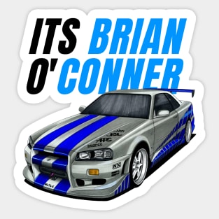 It's Brain o' conner { Paul walker's Skyline } Sticker